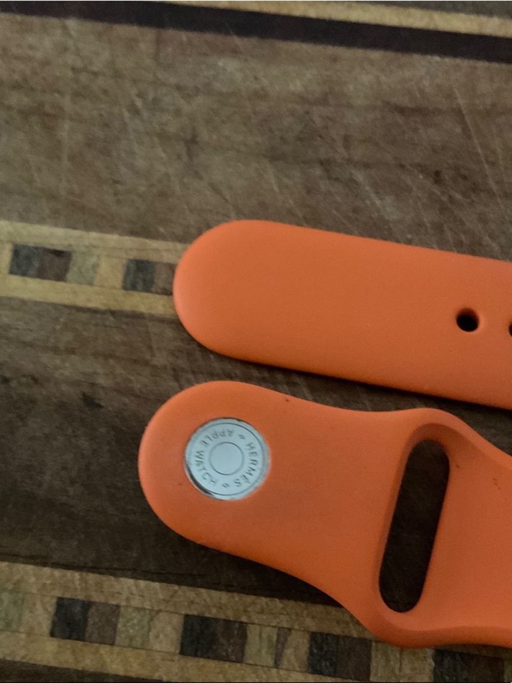 Hermes Orange Silicone Watch Strap